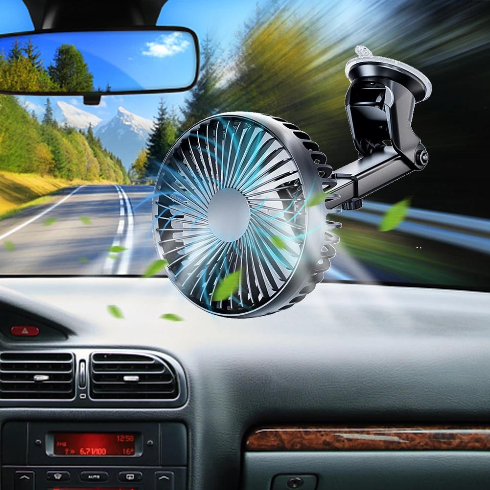 12V 24V Car Cooling Fan Usb Car Fan 360 Degree 3 Speeds Adjustable Car Windshield Desk Fan Auto Cooler Air Fan Car Accessories