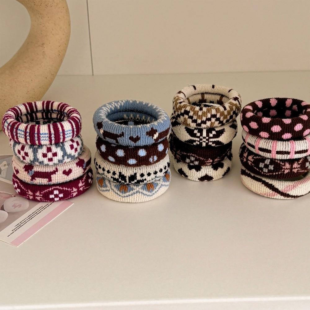 4Pcs/Set Simple Rubber Bands Elastic Ponytail Holders New Hair Rope Hair Accessories