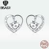 Настоящее серебро 925 пробы, милые серьги-гвоздики в форме коровы, серьги с сердечками и животными для женщин, модные серебряные украшения