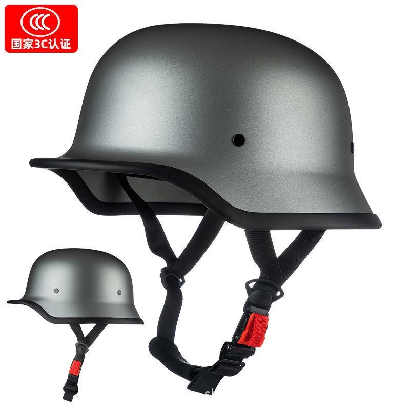 German Style Military Helmet Retro Half Face Motorcycle ECE Certified Adult Commute All Season