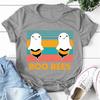 Смешные футболки с принтом Boo Bees для женщин, летние, с круглым вырезом, модные повседневные футболки