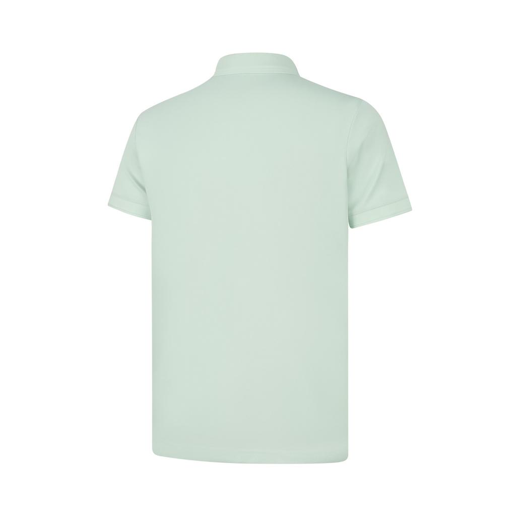 Li-Ning Однотонная влагоотводящая быстросохнущая спортивная рубашка-поло для мужчин, цвет ледяной зеленый APLU195-4