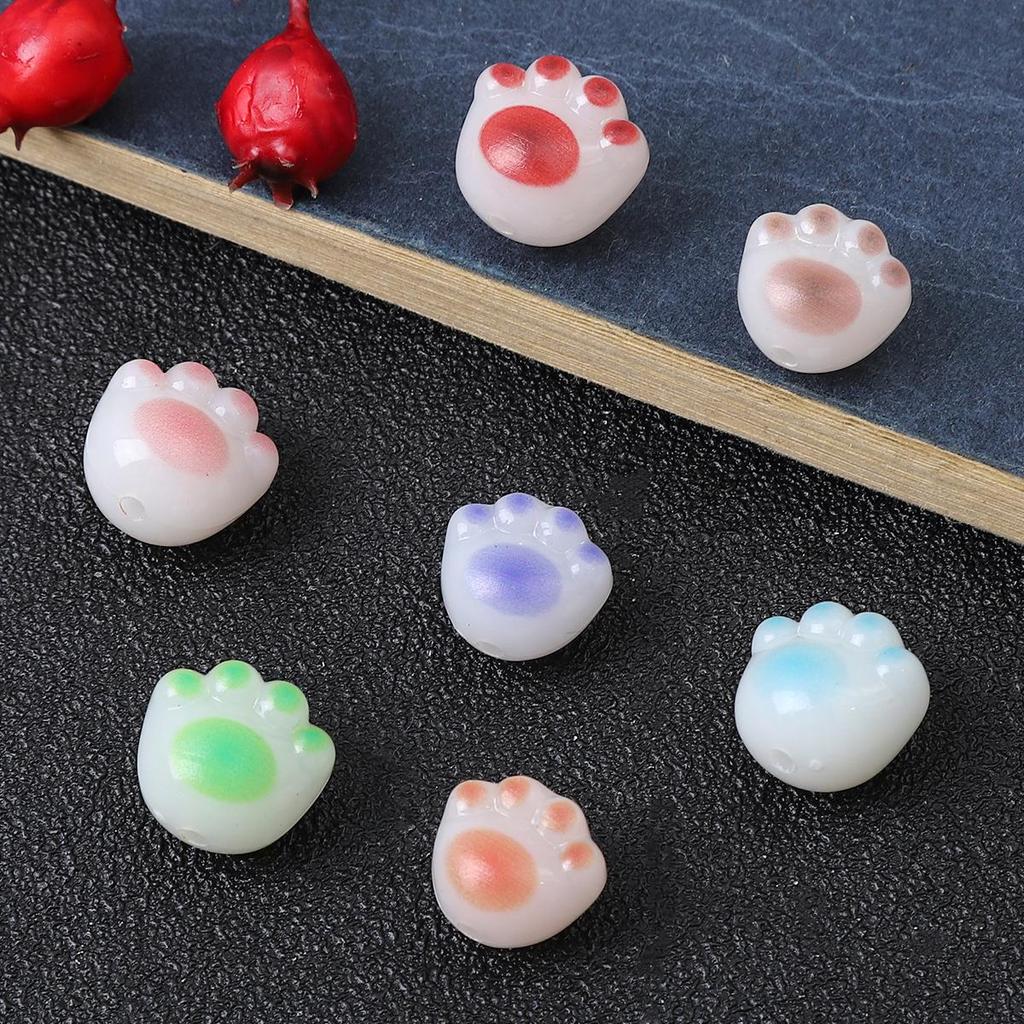 10 шт./пакет акриловые бусины в виде кошачьей лапы для изготовления ювелирных изделий DIY браслет серьги очарование украшения