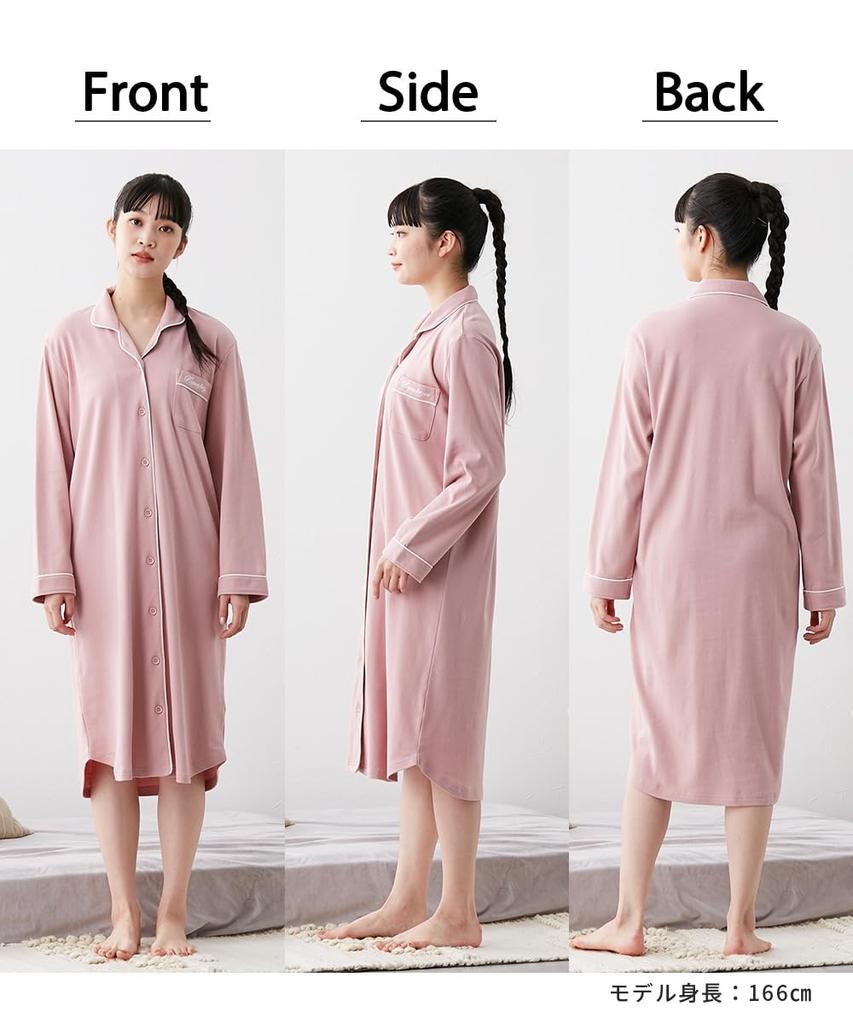 Nissen Хлопковая Мягкая Гладкая Домашняя Рубашка Размер LL Женская 100% Платье, Розовый,