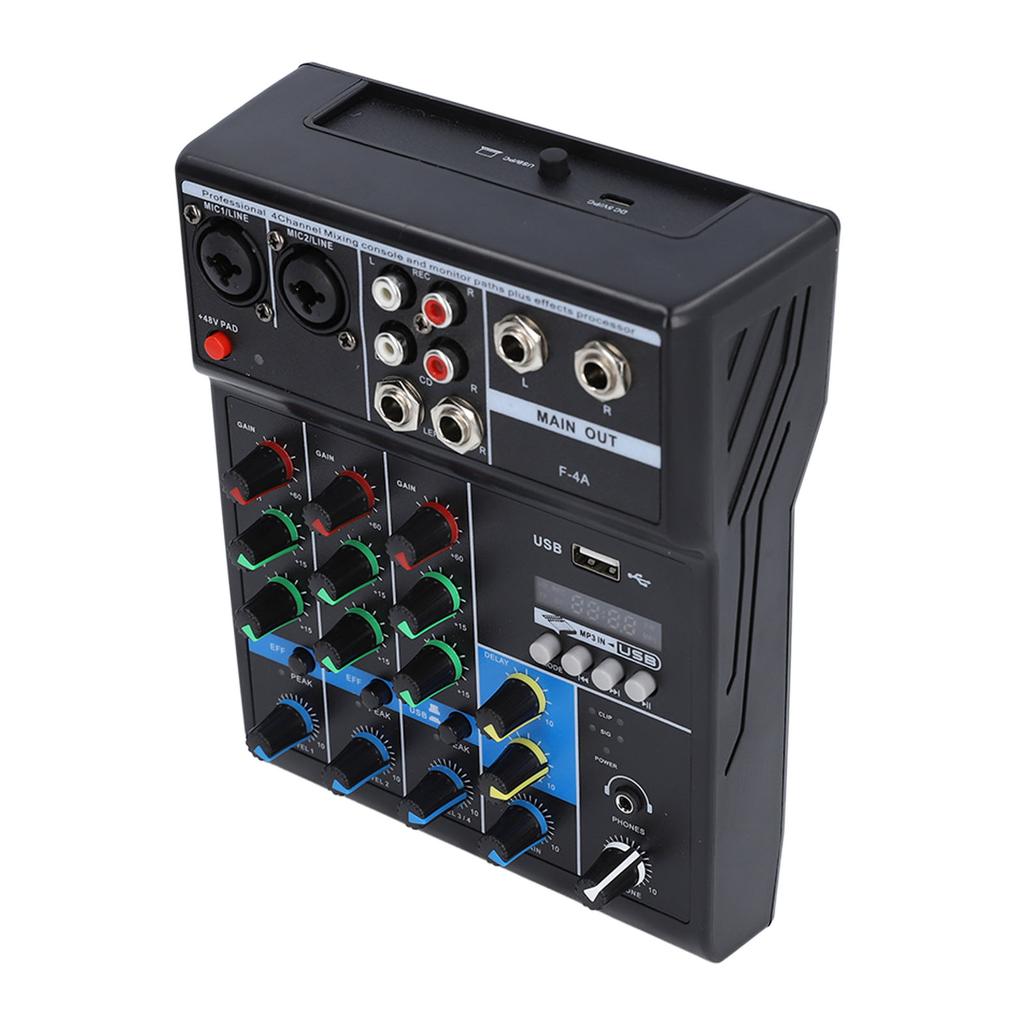 Звуковой микшер USB BT 4-канальный звуковой микшерный пульт с кнопкой фантомного питания 48 В для сценического выступления