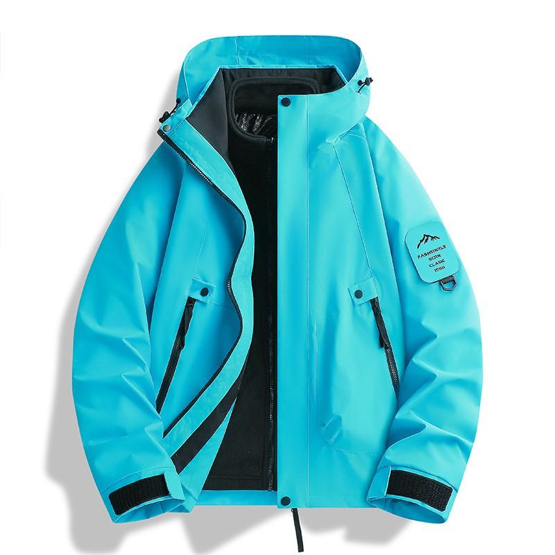 WENHOUU 3-in-1 Waterproof Outdoor Jacket Men Women Kids Removable Fleece Liner Windproof UV Protection Hiking Camping Travel