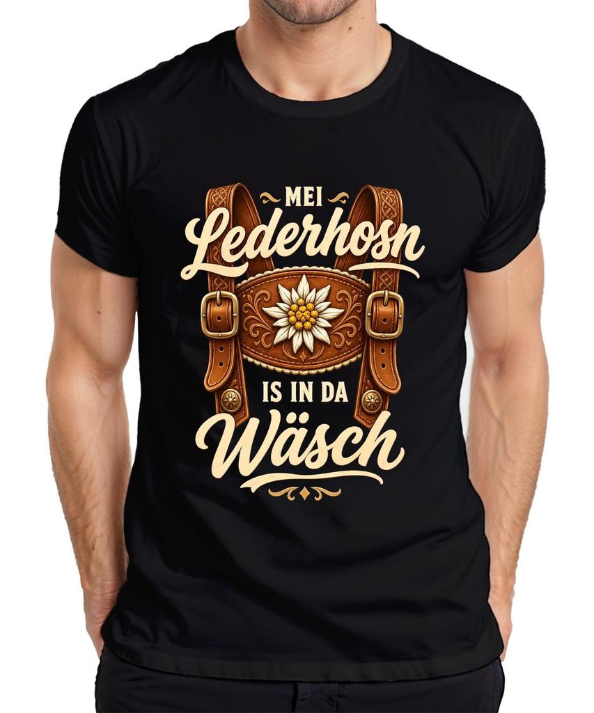 Mei Lederhosn is in da laundry Oktoberfest Bavaria Lederhosen dirndl men's T-shirt