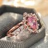 Элегантный, Модный, Роскошный Дизайн, Дворцовый Стиль, Кольцо с Розовым Цветком из Циркона, Посещение Банкета, Геометрические Ювелирные Изделия и Аксессуары