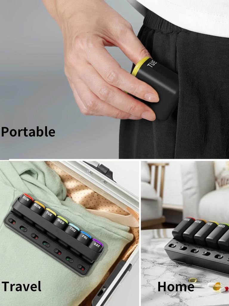 Weekly Pill Organizer - One Time a Day, 7 Day Travel Pill Case, Daily Medicine Organizer, Portable Pill Box