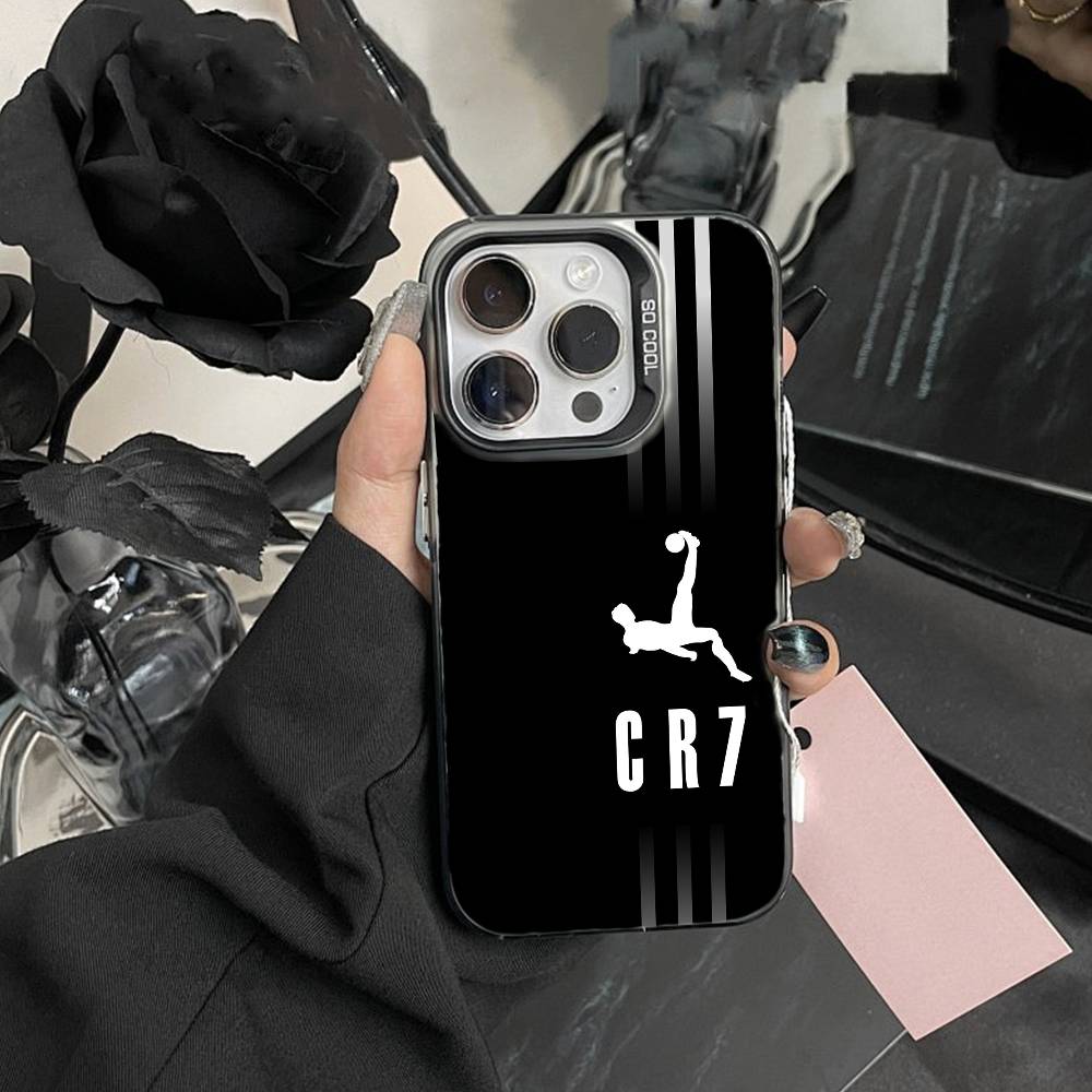 Чехол для телефона Player R-Ronaldo C-CR7 для iPhone 17,16,15,14,13,12,Pro MAX Черный Матовый Ударопрочный Чехол