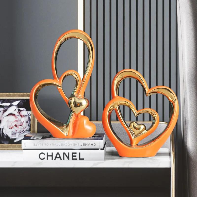 Скандинавская романтическая атмосфера скульптура украшение керамическая любовная связь свет роскошь сочетание домашний День святого Валентина украшение