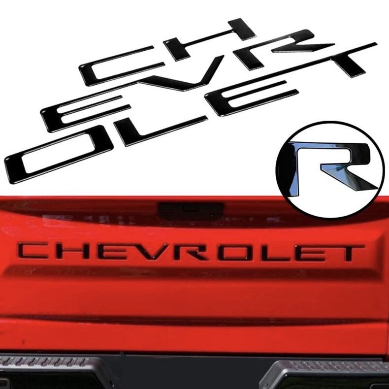 AABHJ1 ABS Car Tail Letter Stickers Accessories for Chevrolet SILVERADO Auto Rear Trunk Emblem Badge Decal Decoration