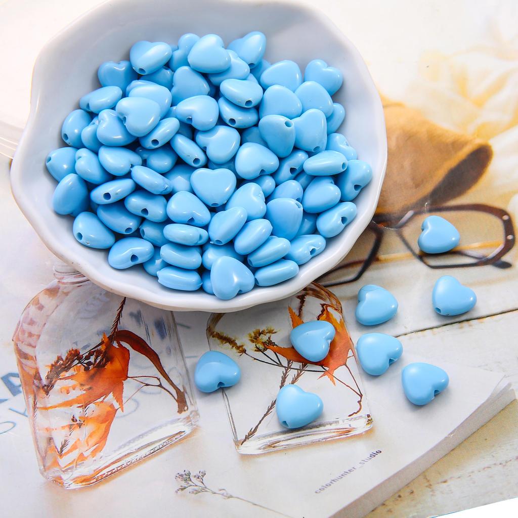 Colourful Heart Shape Acrylic Loose Spacer Beads for Jewelry Making DIY Accessories