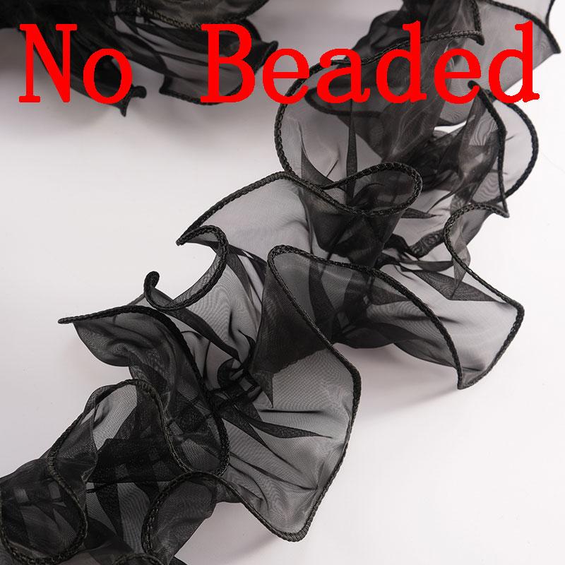 Ruffles Lace Fabric Beaded 11cm Wide White Luolita Dress Cosplay Handicraft Garments Diy Supply Home Deocr Sewing Ribbons 1yard