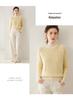 Women's Color Block Cashmere Sweater - Thick, Round Neck, Loose Fit, Jacquard Knit, Autumn/Winter.