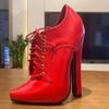 Fashion FHC 15cm Chunky High Heels Women Pumps,Naked Boots,UnisexNight Club Pole Jazz Dance Shoes,Pointy Toe,Black,Red,Custom Colors
