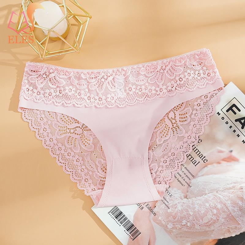 Women's Sexy Lace Stitching Panties Soft Seamless Briefs Summer Low Waist Underwear Ladies Gifts