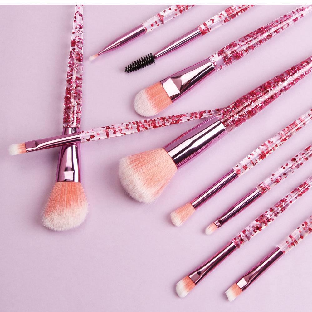 10Pcs Makeup Brushes Set Foundation Powder Blush Eye Shadow Lip Cosmetic Colorful for Make Up Tools