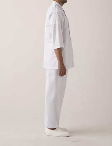 Seven Uniform Men's Antibacterial Coat, Size AA0319, White, Size M