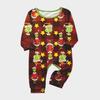 Christmas Family Matching Pajamas Set, Mother Child Baby Cartoon Print Pajamas Home Clothes Set