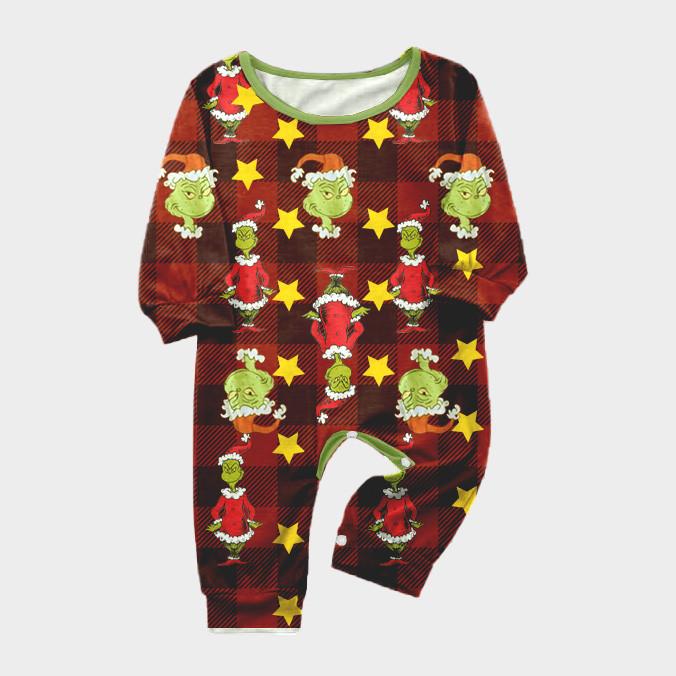 Christmas Family Matching Pajamas Set, Mother Child Baby Cartoon Print Pajamas Home Clothes Set