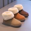 Girl Snow Boots Solid Color Round-toe Winter Kid's Boot Outdoor Warm Plush Children's Fashion Short Cotton Boots Non-slip New