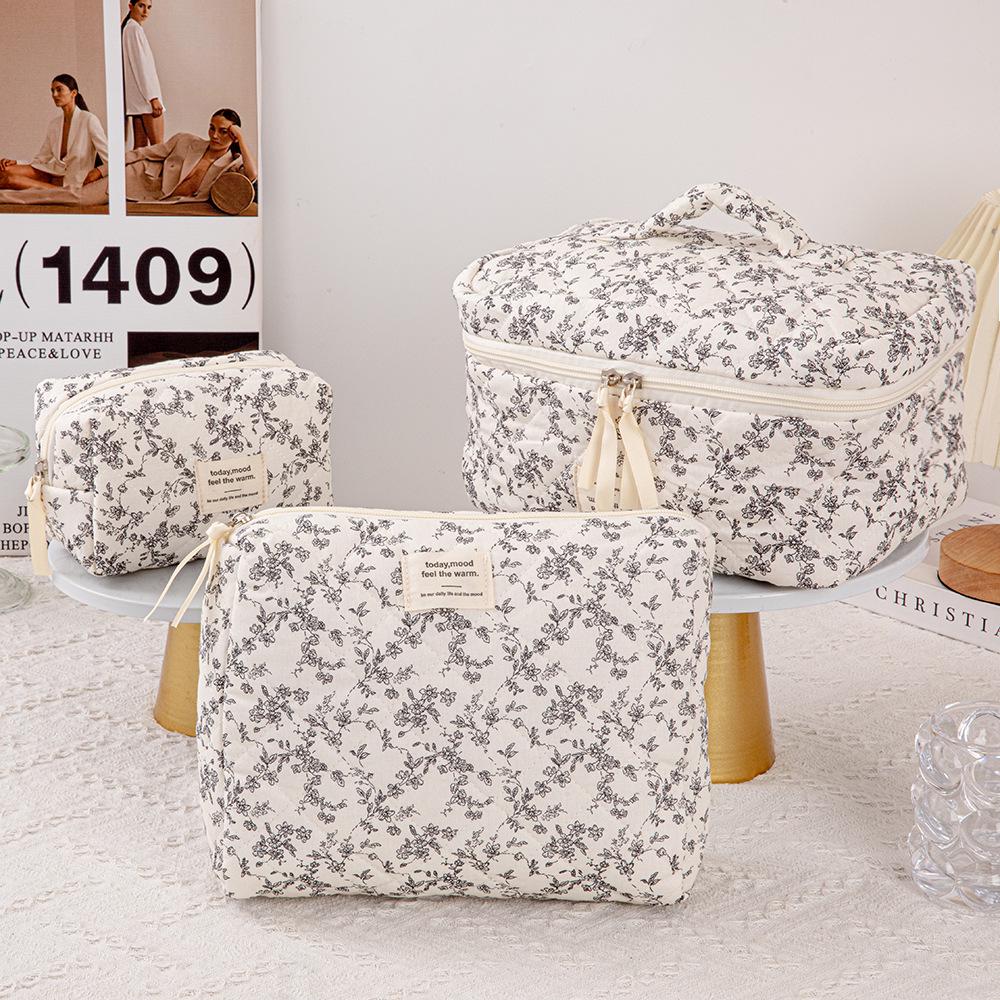 Стеганый красный клетчатый набор из 3 косметичек с клатчем большой вместимости