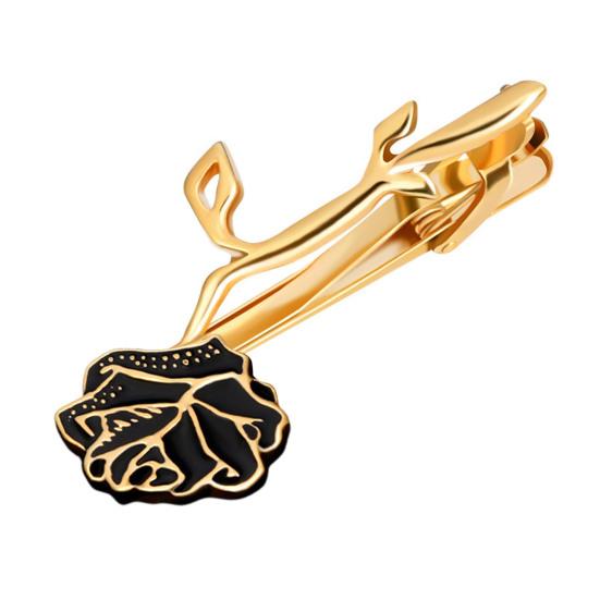 Съемный галстук с завязкой сзади, золотистый цветочный дизайн, зажим для галстука, универсальный зажим для галстука-бабочки, аксессуары для свадебных и деловых костюмов