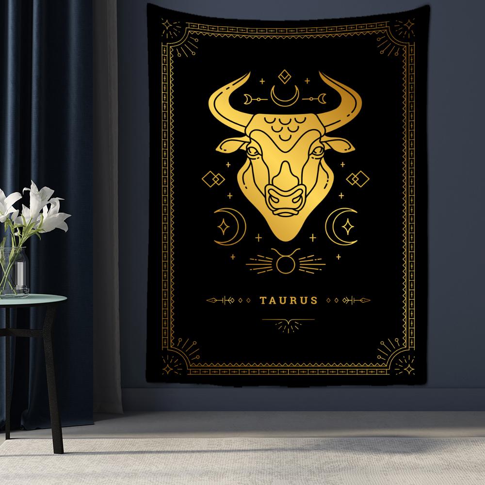 Черно-белый гобелен созвездия Таро, настенный Гобелен, научная фантастика, психоделическая магия, богемный хиппи, домашний декор