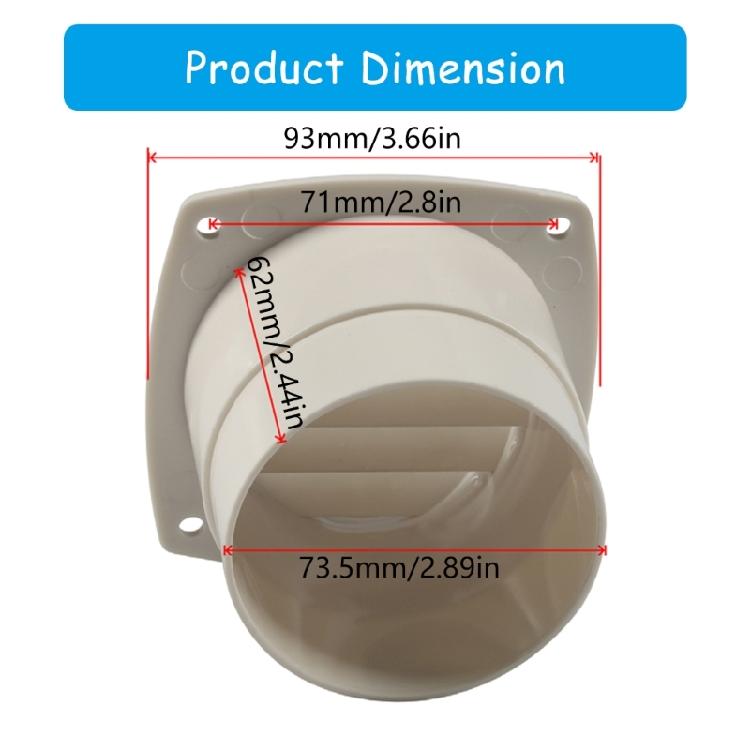 Marine Ducting Ventilation Air Vent Air Hose Thru Vent Universal Air Outlet Boat Vent Louvered Hose Vent Replacement