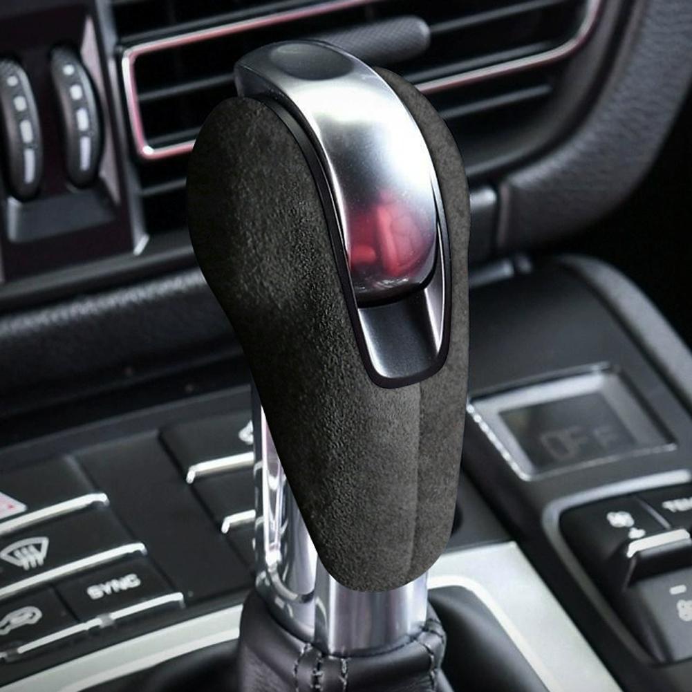 Замшевая автомобильная головка рычага переключения передач ручка переключения передач защитная накладка декоративные аксессуары для Porsche Macan Panamera Boxter 718