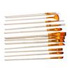 13PCS Artist Paint Brush Set Pearl White Bicolor Nylon Bristles Long Handle Oil Acrylic Paint Brush Watercolor Brush Set