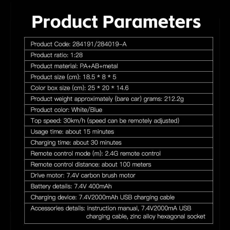 Rechargeable 1:28 2.4G RC Car with Cool LED Lights 4-wheel Drive Gyro 30KM/H High Speed Radio Control Model Drift Racing Vehicle Toy Gift for Children