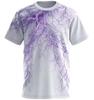 Men's 3D lightning print T-shirt summer short-sleeved casual round neck breathable street fashion personalized top