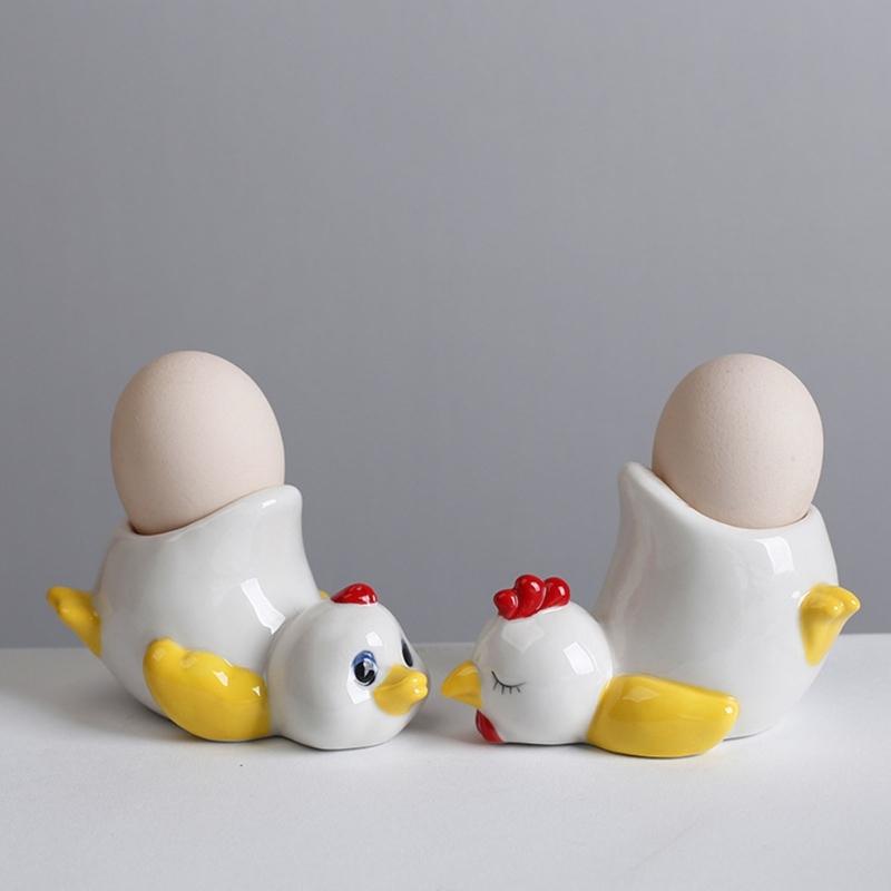 Керамические Держатели для Яиц Милые и Прочные Дизайн Курицы или Утки Лоток для Яиц Идеально Подходит для Семейных Завтраков или Встреч с Друзьями