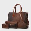 Large Capacity Crocodile Pattern Tote: European & American-Style Shoulder and Handbag for Middle-Aged Women