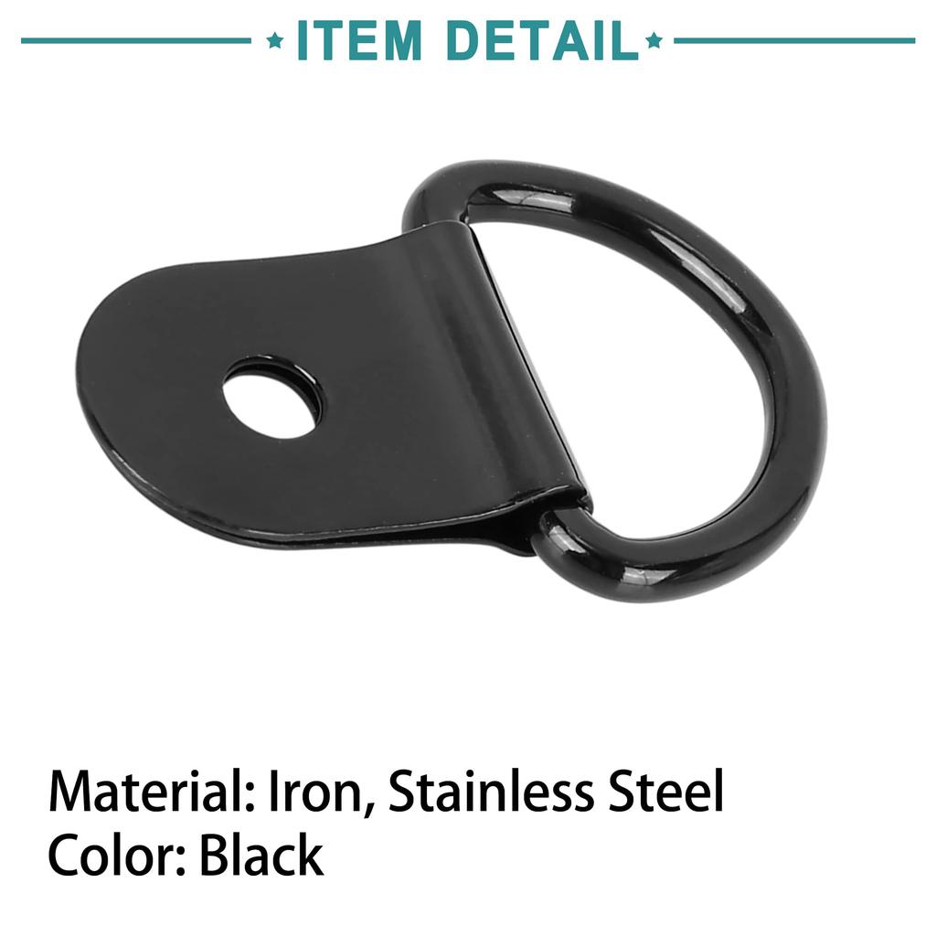 ACROPIX Автомобильное D-образное кольцо-якорь Автомобильный багажник Черный 20 шт.