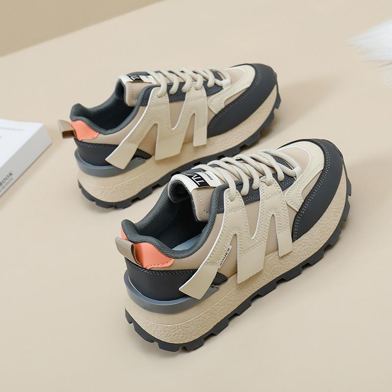 Женская обувь 2025 года, весна, новинка, корейская версия, обувь Форреста Гампа, женская, студенческая, спортивная, для папы, повседневная обувь на платформе FCL9102