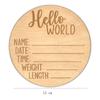 Знак приветствия новорожденного Hello World, деревянные таблички с именем ребенка при рождении, табличка с объявлением о рождении ребенка