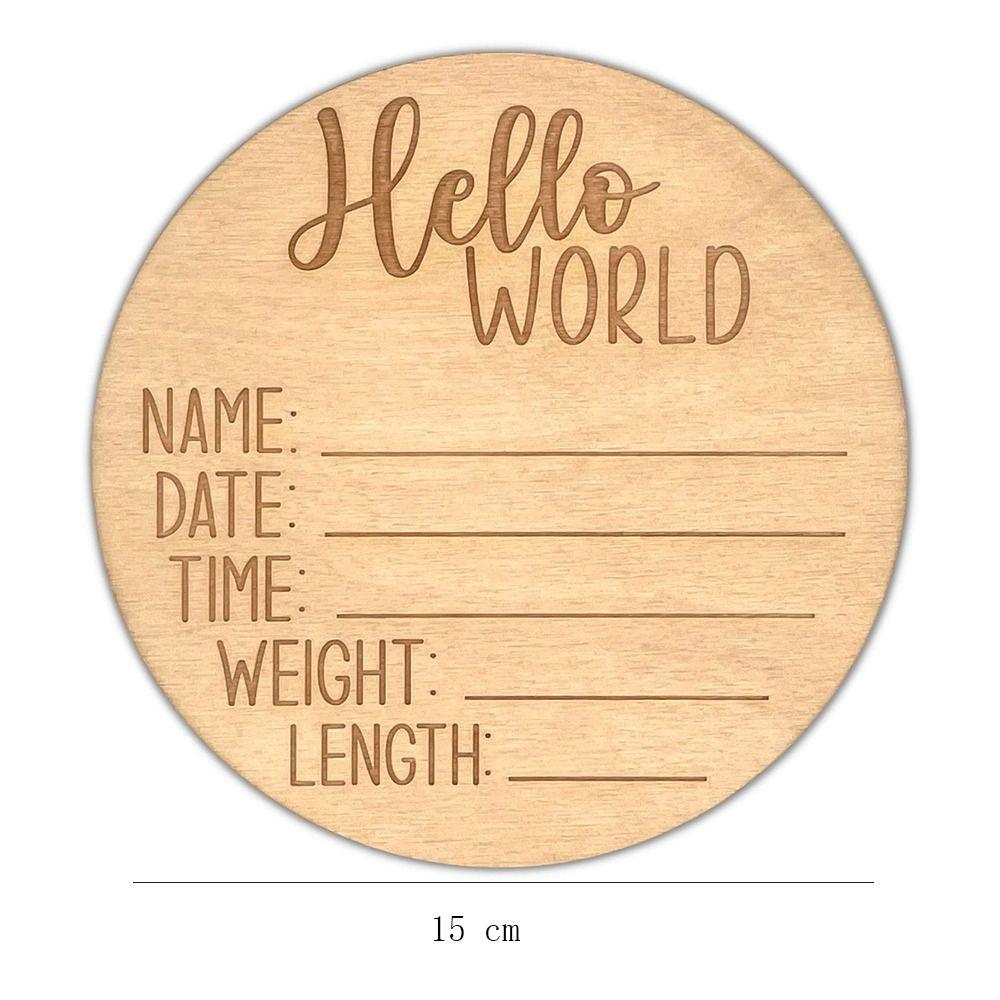 Знак приветствия новорожденного Hello World, деревянные таблички с именем ребенка при рождении, табличка с объявлением о рождении ребенка