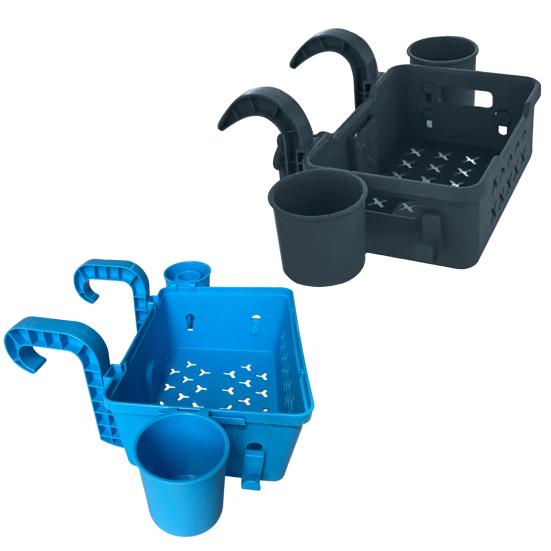 Корзина для хранения у бассейна, подвесная корзина для бассейна с подстаканником, большая вместимость