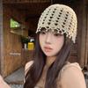 Bohemian Style Crochet Hollow Knitted Hat Sweet Weave Cap Retro Knit Beanies  Apparel Accessories