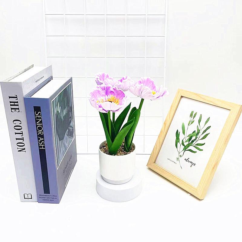 Multicolor Simulation Corn Poppy Potted Artificial Flower Ornament Desktop