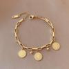 Elegant 18K Gold Titanium Steel Bracelets: European & American Fashion, Non-fading, Women's Versatile Personality Hand Jewelry