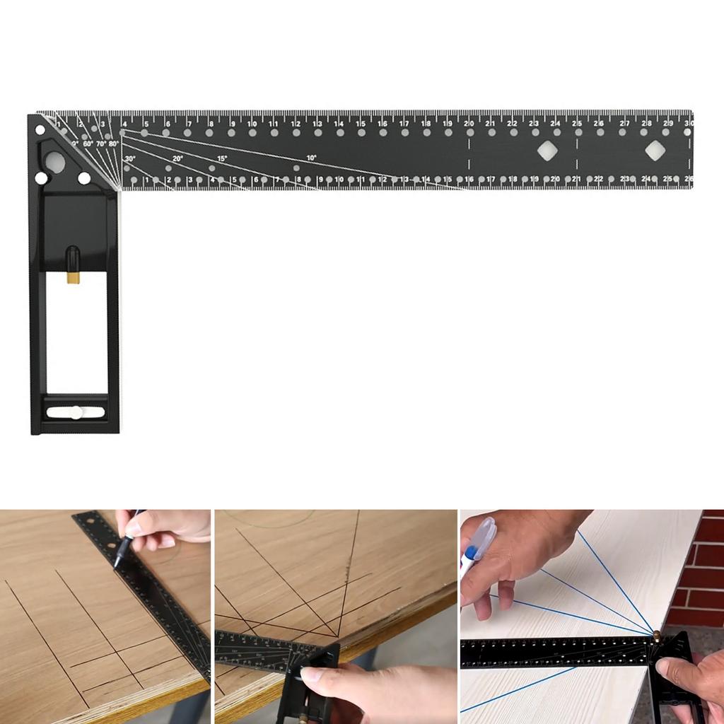 Carpenter Square Tool, Combination Square 12Inch/300mm, 15.7Inch/400mm, Angle Ruler,L Shape Square Ruler