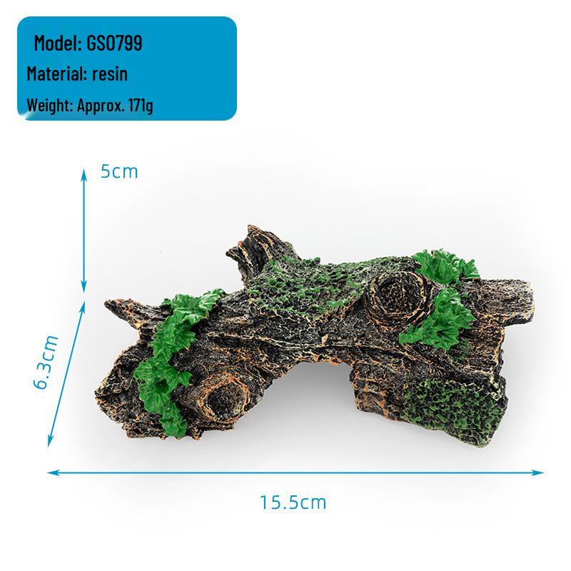 Пещера-укрытие для рептилий и платформа для черепах, смоляное украшение - искусственная скала для аквариумов.