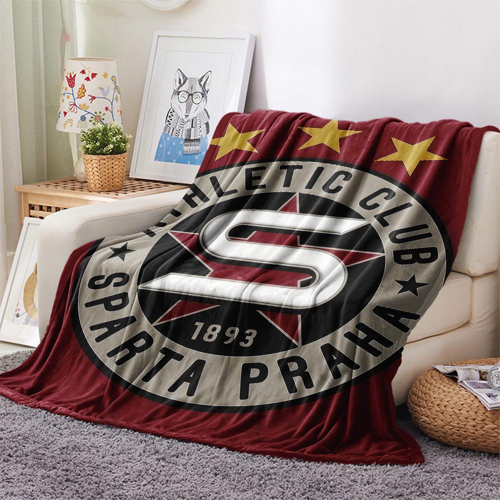 AC Sparta Praha logo FlAannel Blanket, High quality Comfortable for All Seasons, Home Decor, Warmth and Comfort