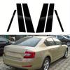 6 шт. Подходят для Skoda Octavia Mk3 5E 5-дверный лифтбек 2014-2019 Глянцевый черный цвет пианино Накладки на стойки Дверные молдинги оконных стекол Накладка-стикер