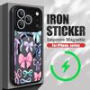 Чехол с узором из разноцветных бантиков Для iPhone 17 Pro Max Магнитный Для Magsafe Прочный Бампер Чехол Для iPhone 16 15 14 13 Pro Max