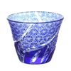 Kiriko Cold Tea Glass Cup Traditional Craft Dishwasher Safe [QD-324] (cobalt Blue)